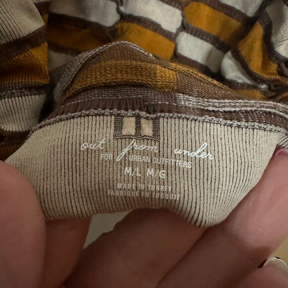 Urban Outfitters Honeycomb Halter Crop Top Tan Brown Size M / L NEW - Picture 3 of 4